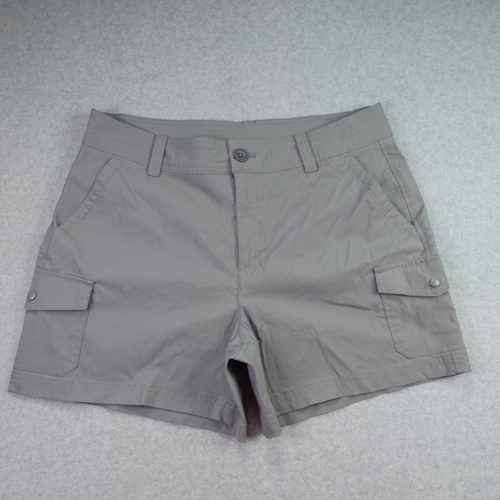 Eddie Bauer Shorts Womens 12 Gray Cargo Outdoor Hiking Stretch